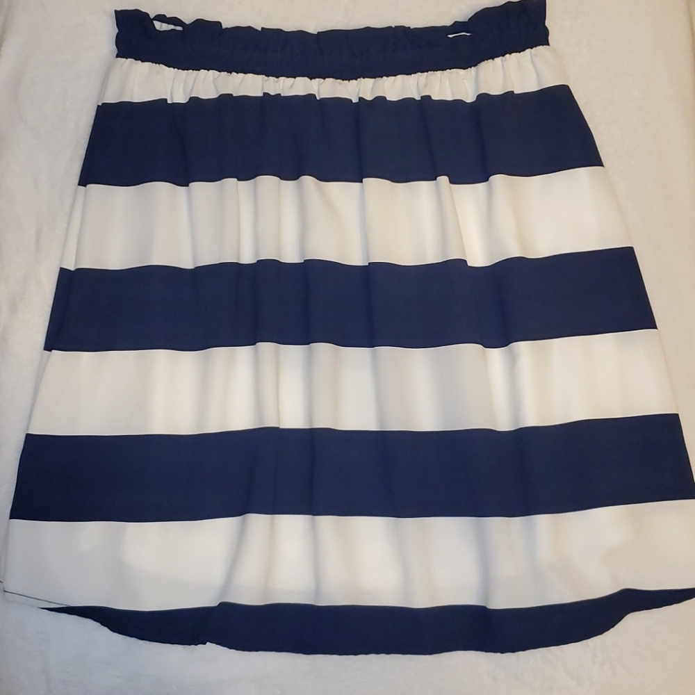 Altar'd State Navy Blue/White Striped Skirt